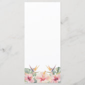 熱帯植物性エレガントなウェディングメニューカード プログラム (裏面)