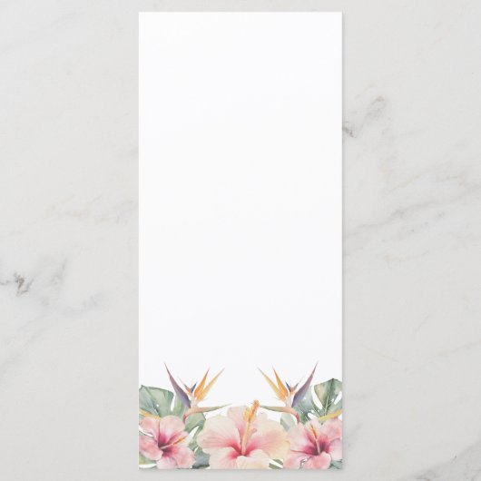 熱帯植物性エレガントなウェディングメニューカード プログラム (裏面)