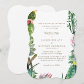 熱帯植物性エレガントサボテン招待状 招待状 (正面/裏面)