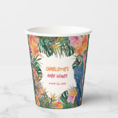 熱帯植物性ジャングル水色ベビーシャワー 紙コップ (正面)