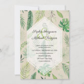 熱帯植物性タンウェディングの招待 (正面)