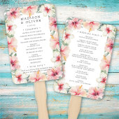 熱帯植物性ハイビスカスフローラ結婚式 プログラム ハンドファン