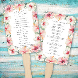 熱帯植物性ハイビスカスフローラ結婚式 プログラム ハンドファン