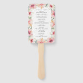 熱帯植物性ハイビスカスフローラ結婚式 プログラム ハンドファン (裏面)