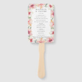 熱帯植物性ハイビスカスフローラ結婚式 プログラム ハンドファン (正面)