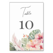 熱帯植物性ハイビスカス結婚フローラ テーブルナンバー (正面)