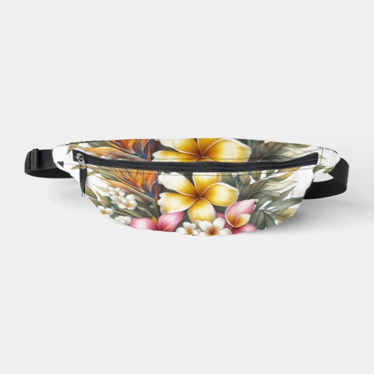 熱帯植物性ハワイアンテーマアクセサリーポーチ ファニーパック (正面)
