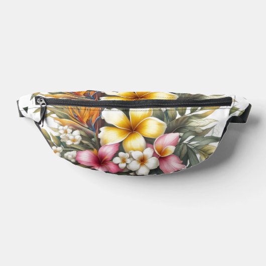 熱帯植物性ハワイアンテーマアクセサリーポーチ ファニーパック (レイダウン)