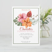 熱帯植物性パーソナライズされたパーティー 招待状 (スタンド正面)