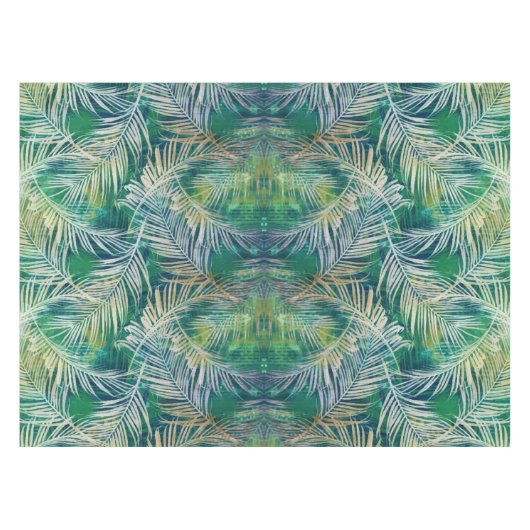 熱帯植物性パーム葉グリーン テーブルクロス (正面(横))