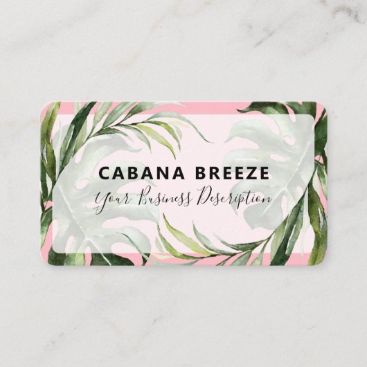 熱帯植物性ピンクの石鹸とバス 名刺 (正面)