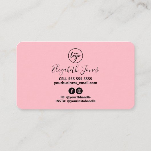 熱帯植物性ピンクの石鹸とバス 名刺 (裏面)