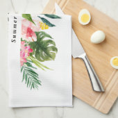熱帯植物性フローラの夏休みキッチン キッチンタオル (四つ折り)