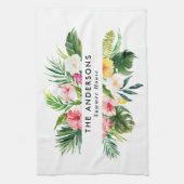 熱帯植物性フローラの夏休みキッチン キッチンタオル (縦)