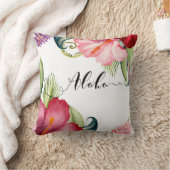 熱帯植物性フローラアロハハイビスカスサマー クッション (ブランケット)