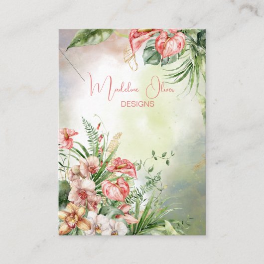 熱帯植物性フローラネックレスディスプレイ 名刺 (正面)