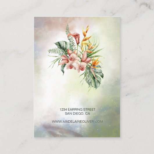 熱帯植物性フローラネックレスディスプレイ 名刺 (裏面)