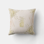 熱帯植物性フローラパイナップル金ゴールド赤面 クッション (裏面)