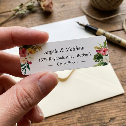 熱帯植物性フローラ夏をテーマにした ラベル