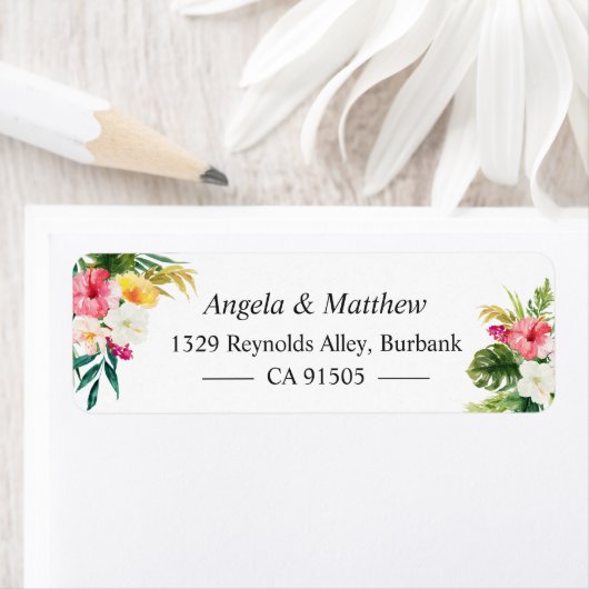 熱帯植物性フローラ夏をテーマにした ラベル (インサイチュ)