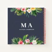 熱帯植物性フローラ海モダン水の葉 ノートブック (裏面)