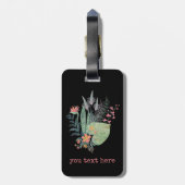 熱帯植物性フローラ パーソナライズされた ラゲッジタグ (裏面縦)