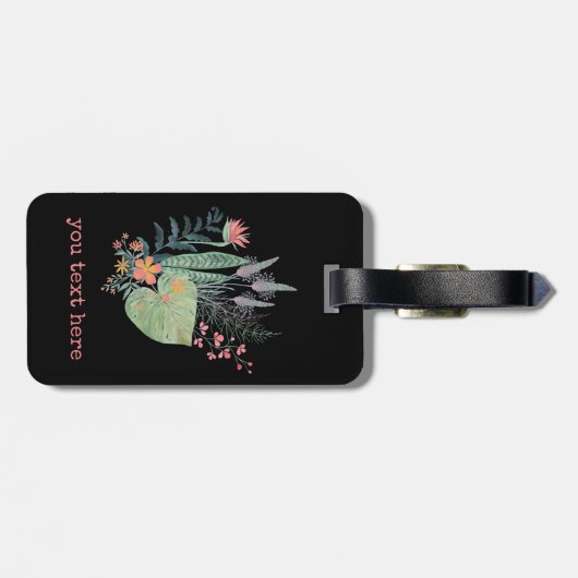 熱帯植物性フローラ パーソナライズされた ラゲッジタグ (裏面横)