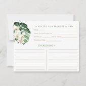 熱帯植物性ブライダルシャワーレシピカード 招待状 (正面)