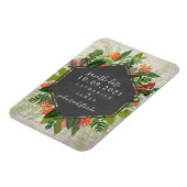 熱帯植物性ホワイトブリック結婚ズ マグネット (左側)