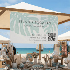 熱帯植物性モンステラ葉QRコード事業 横断幕