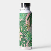 熱帯植物性水彩ピンクアートモノグラム ウォーターボトル (右面)