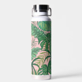 熱帯植物性水彩ピンクアートモノグラム ウォーターボトル (背面)