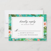 熱帯植物性結婚式RSVPカードの食事オプション 出欠カード (裏面)