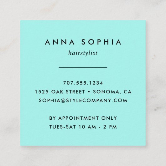 熱帯植物性美容師 スクエア名刺 (裏面)