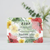 熱帯植物性離れフローラウェディングRSVP 出欠カード (スタンド正面)