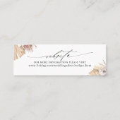 熱帯植物結婚のウェブサイトまたはギフト登録 スキニー名刺 (正面)