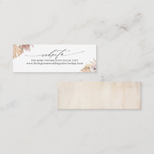 熱帯植物結婚のウェブサイトまたはギフト登録 スキニー名刺 (正面/裏面)