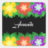 熱帯植物花 スクエアシール (正面)