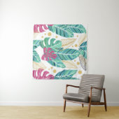 熱帯植物葉のデザイン、シームレスなヴィンテージ タペストリー (インサイチュ(横))