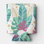 熱帯植物葉のデザイン、シームレスなヴィンテージ 缶クーラー (裏面)