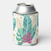 熱帯植物葉のデザイン、シームレスなヴィンテージ 缶クーラー (缶裏面)