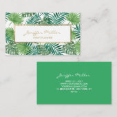 熱帯植物葉の葉柄。 名刺 (正面/裏面)