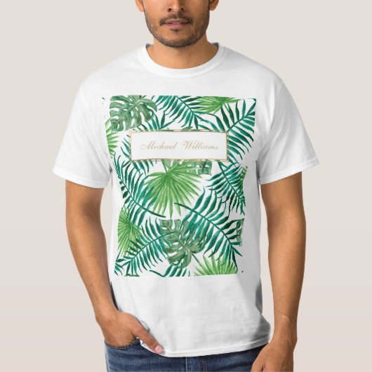 熱帯植物葉の葉柄。         Tシャツ (正面)