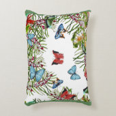 熱帯植物蝶の果実レッドブルー アクセントクッション (正面(垂直))