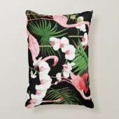 熱帯植物鳥色イラストレーション アクセントクッション (正面(垂直))