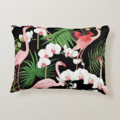 熱帯植物鳥色イラストレーション アクセントクッション (裏面)