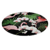 熱帯植物鳥色イラストレーション カッティングボード (角)