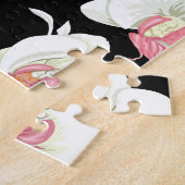 熱帯植物鳥色イラストレーション ジグソーパズル (側面)