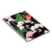 熱帯植物鳥色イラストレーション ノートブック (右側)