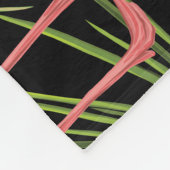 熱帯植物鳥色イラストレーション フリースブランケット (角)